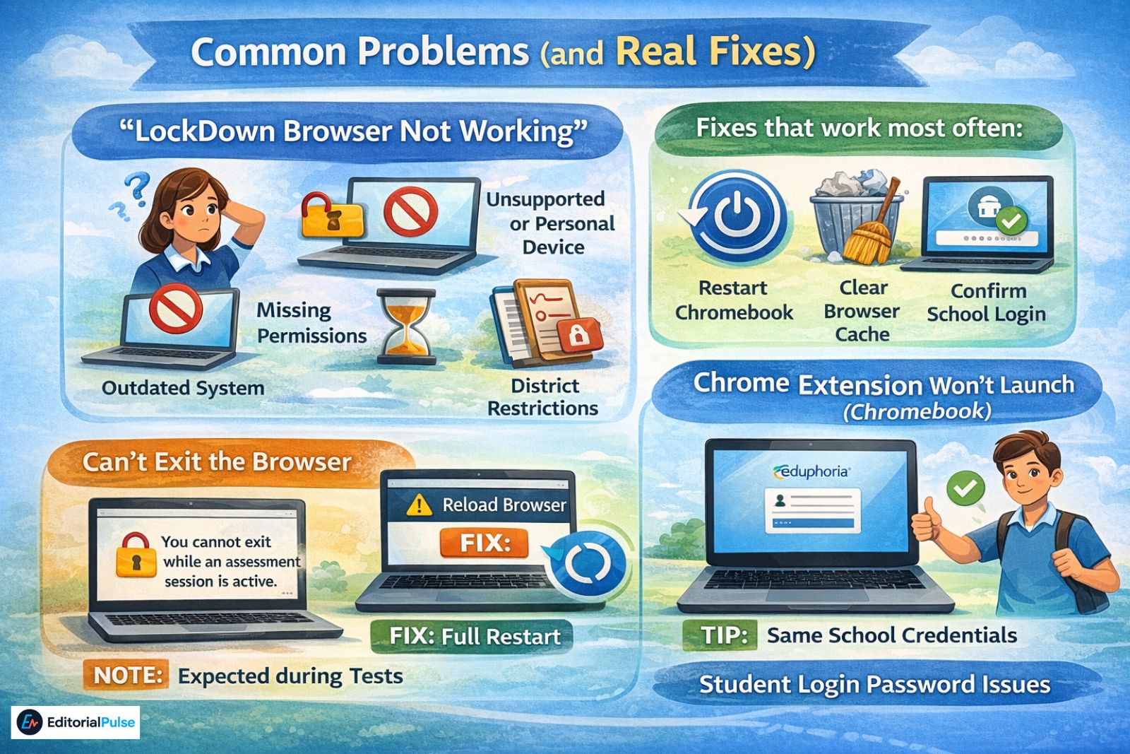common eduphoria lockdown browser problems and fixes