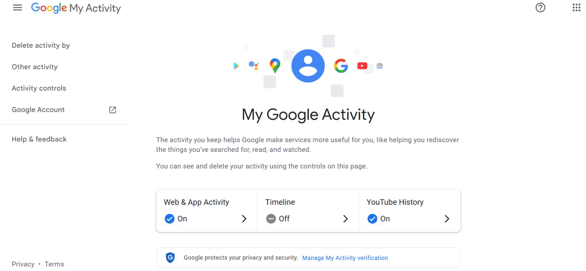 google my activity